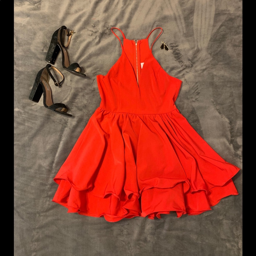 L’atiste by Amy Red Fit and Flare Dress, Size M